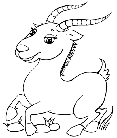 Running Antelope Coloring Page